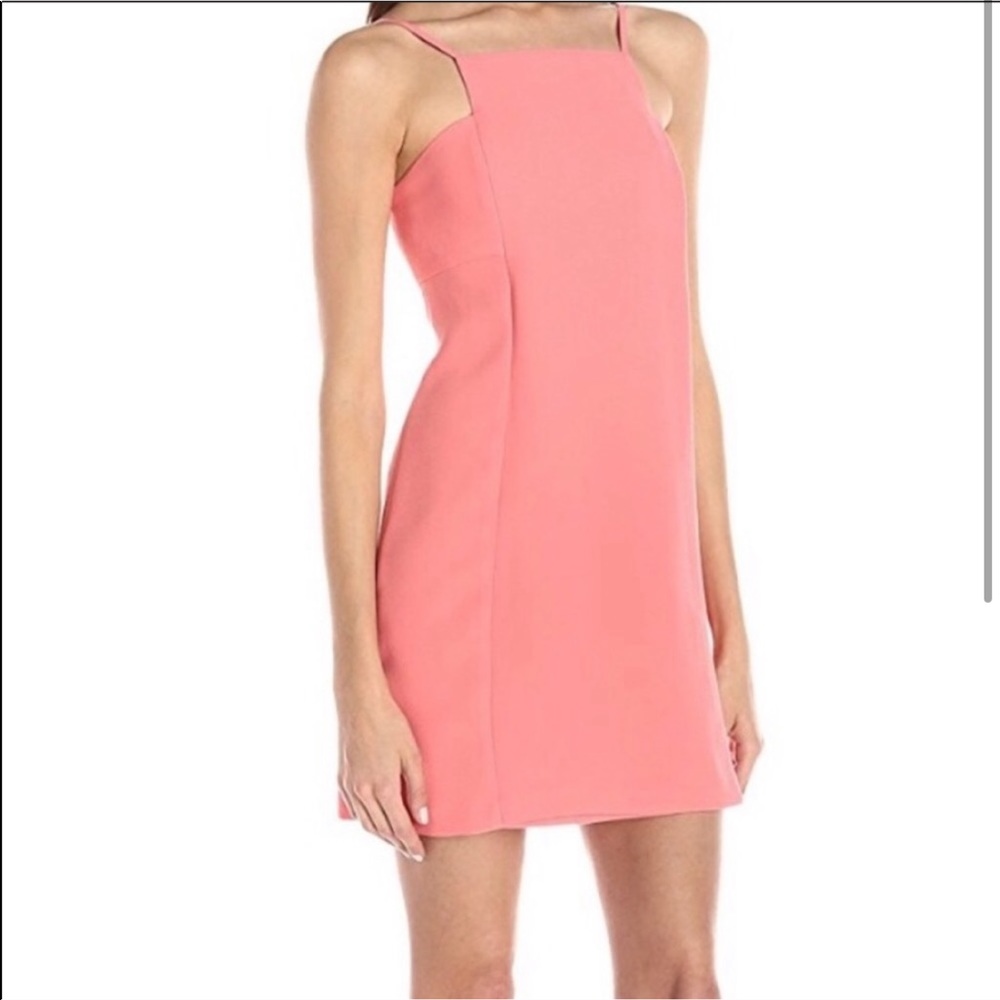 BCBG Pink/Coral square neck dress Size 4